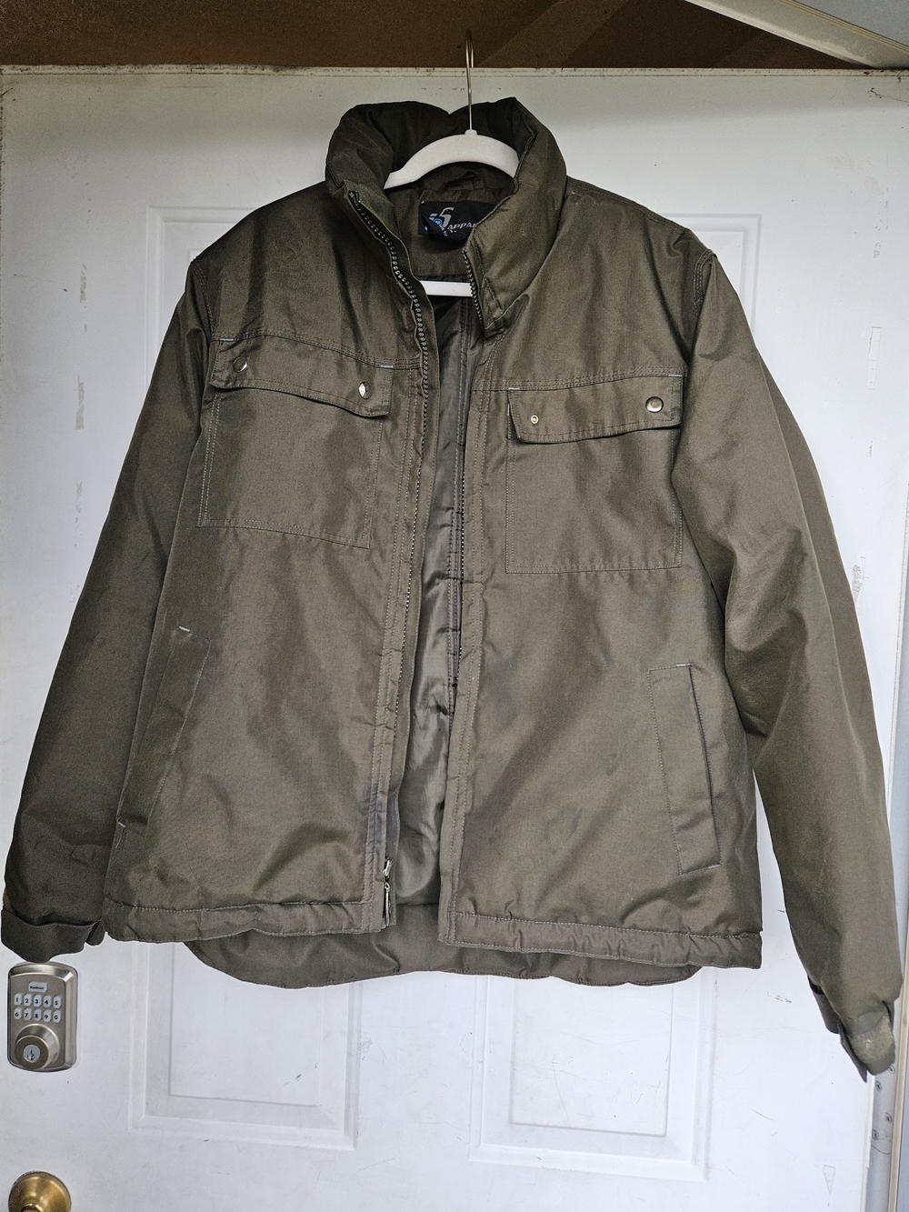 Men's Olive Green Insulated Puffer Jacket - Unbranded